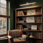 Walnut Slim LED Wall Light - Brass Finish 3