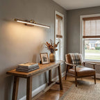Walnut Slim LED Wall Light - Brass Finish 6