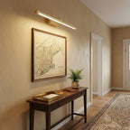 Walnut Slim LED Wall Light - Brass Finish 8