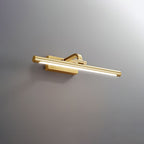 Walnut Slim LED Wall Light - Brass Finish 9