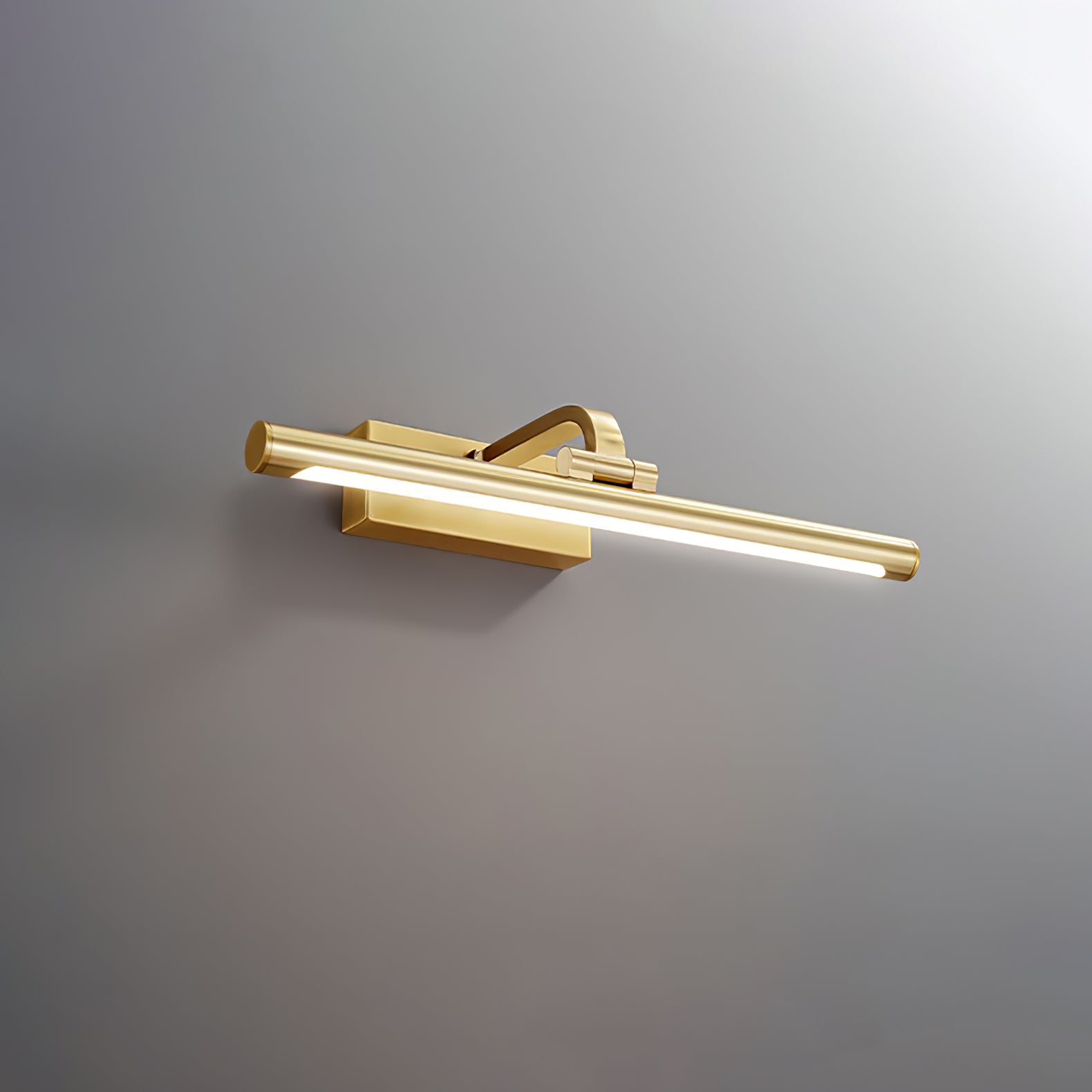 Walnut Slim LED Wall Light - Brass Finish 9