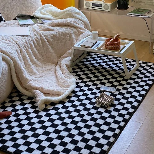 Washable Area Rug, Soft Plaid Polyester Design for Living Room and Bedroom, Machine-Woven, Easy Care 6