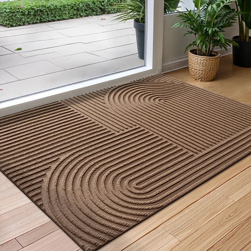 Water-Absorbent Outdoor Doormat – Anti-Slip Front Door Mat for Indoor and Outdoor Use, Durable Polyester Rubber 0