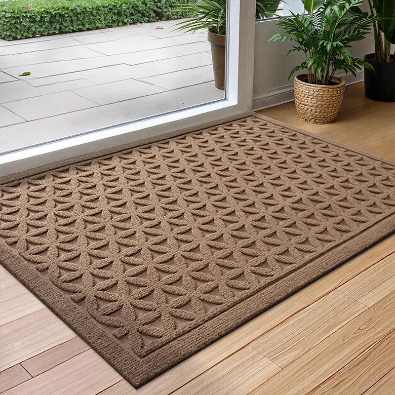 Water-Absorbent Outdoor Doormat – Anti-Slip Front Door Mat for Indoor and Outdoor Use, Durable Polyester Rubber 3