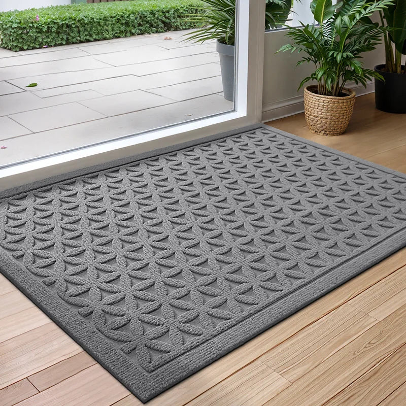 Water-Absorbent Outdoor Doormat – Anti-Slip Front Door Mat for Indoor and Outdoor Use, Durable Polyester Rubber 4