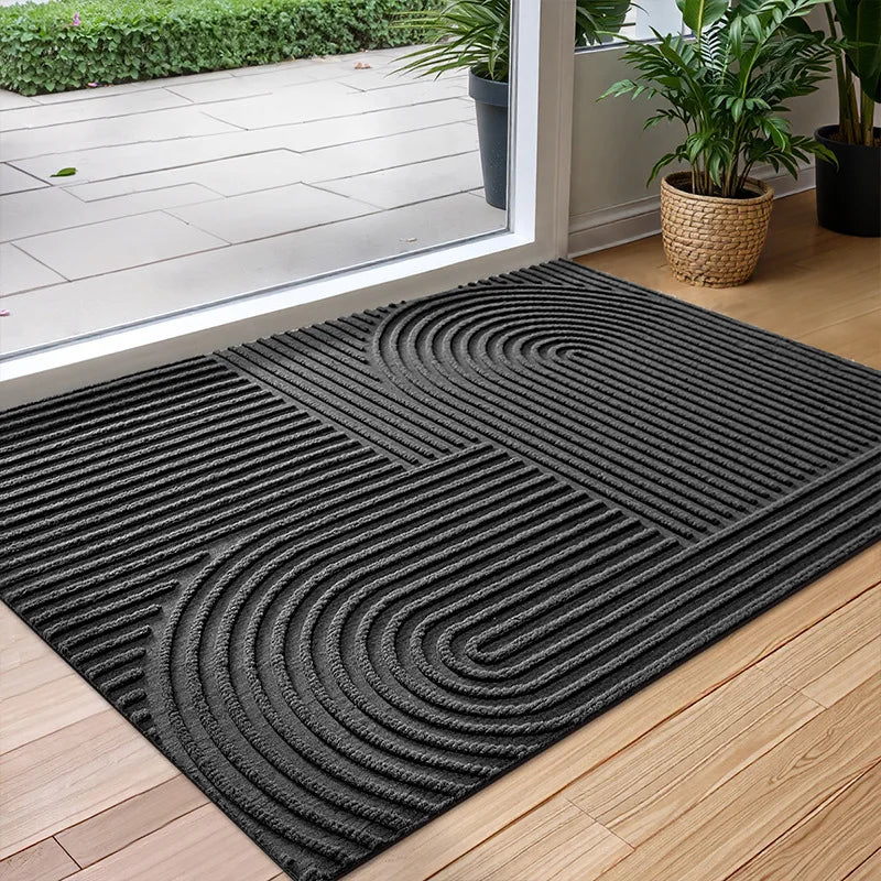 Water-Absorbent Outdoor Doormat – Anti-Slip Front Door Mat for Indoor and Outdoor Use, Durable Polyester Rubber 5