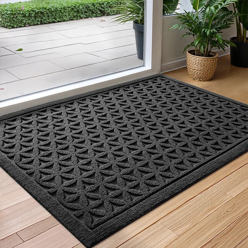 Water-Absorbent Outdoor Doormat – Anti-Slip Front Door Mat for Indoor and Outdoor Use, Durable Polyester Rubber 6