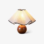 Wavecrest Table Lamp – Coastal Inspired Design with Wooden Base and Fabric Shade for Bedside and Desk Use 1