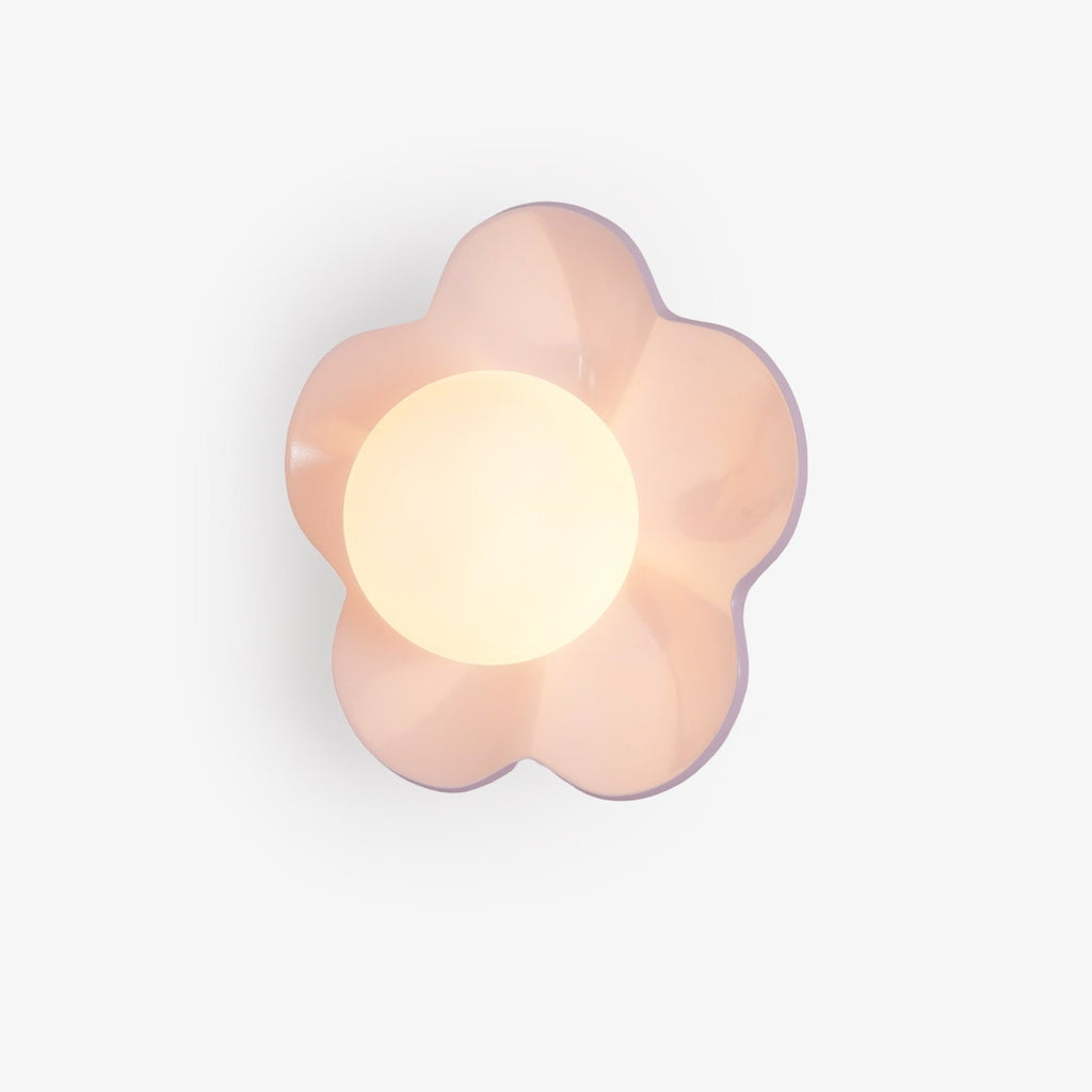 Whimsical Floral LED Wall Light Resin Glass Fixture 1