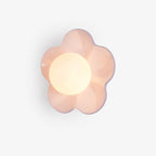 Whimsical Floral LED Wall Light Resin Glass Fixture 1