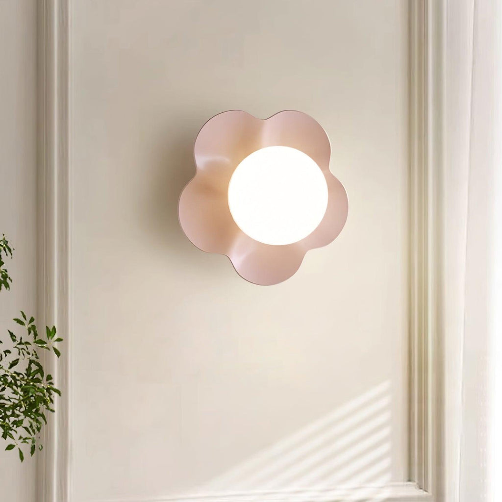 Whimsical Floral LED Wall Light Resin Glass Fixture 2