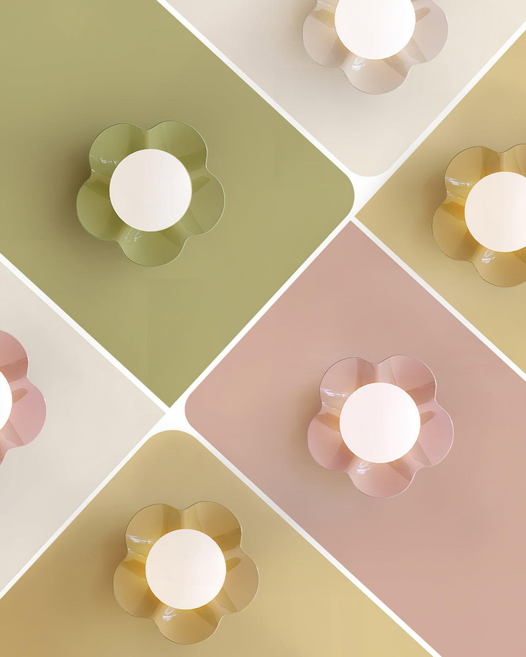 Whimsical Floral LED Wall Light Resin Glass Fixture 5