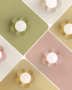 Whimsical Floral LED Wall Light Resin Glass Fixture 5
