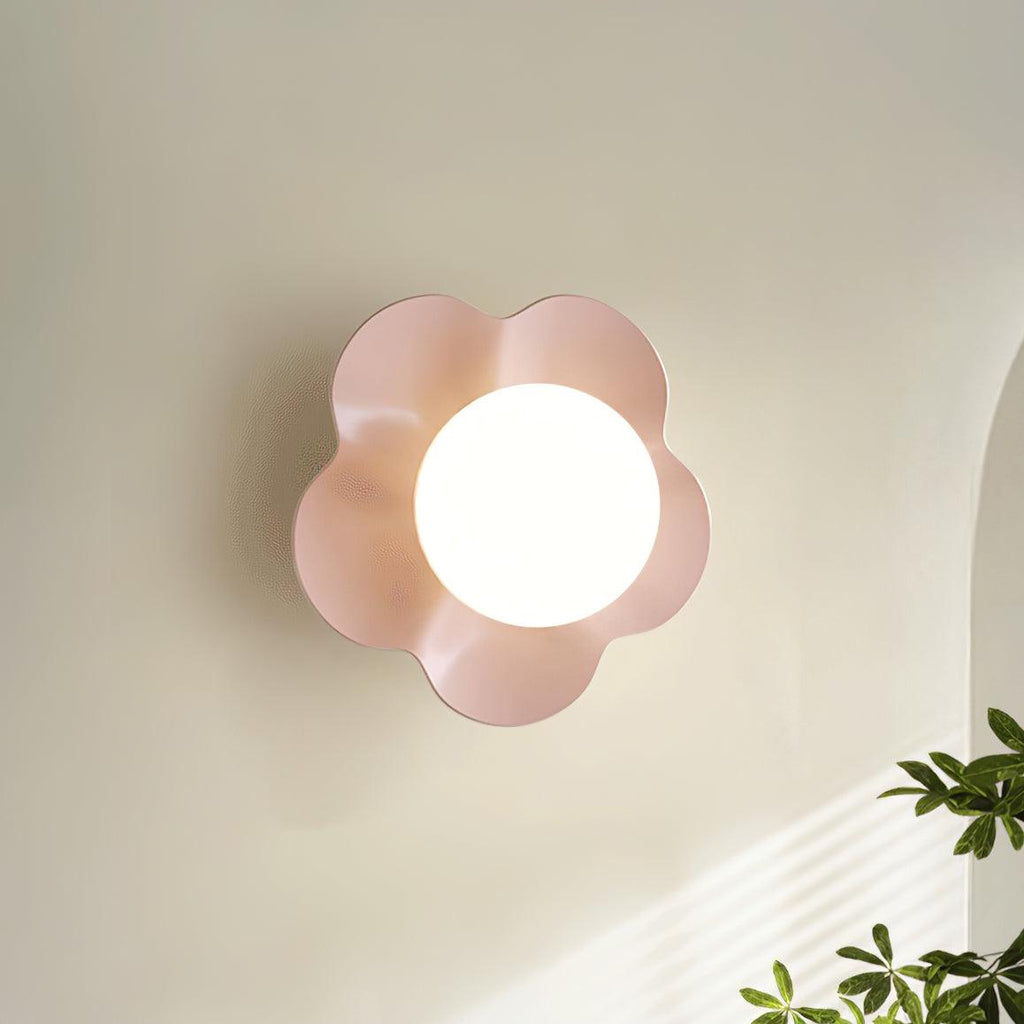 Whimsical Floral LED Wall Light Resin Glass Fixture 9