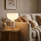 White Acrylic Marble Table Lamp Cordless Rechargeable Modern Living Room Bedroom Home Decor - Stack & Clear 0