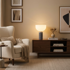 White Acrylic Marble Table Lamp Cordless Rechargeable Modern Living Room Bedroom Home Decor - Stack & Clear 2