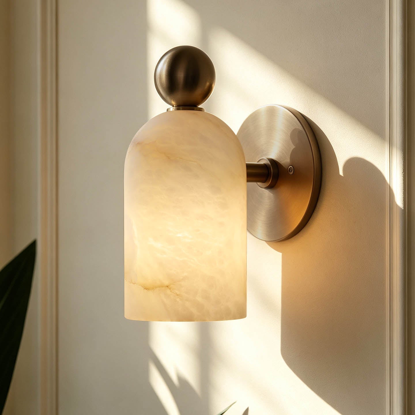 White Alabaster LED Wall Sconce Cylinder Shade Matte Finish Modern Bedroom Living Room Home Decor - Stack & Clear 0