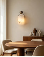 White Alabaster LED Wall Sconce Cylinder Shade Matte Finish Modern Bedroom Living Room Home Decor - Stack & Clear 5