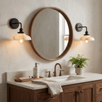 White Alabaster Wall Sconce Dome Shade Brass Accent Modern Living Room Hallway Home Decor - Stack & Clear 2
