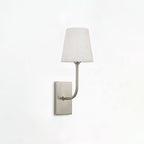 White Alabaster Wall Sconce Tapered Cone Shade Brass Accent Modern Hallway Bedroom Home Decor - Stack & Clear 9