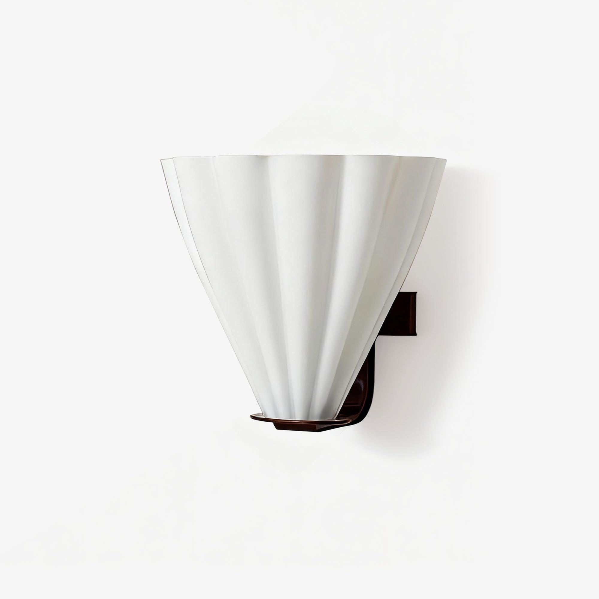 White Frosted Glass Wall Sconce Fan Shade Bronze Art Deco Living Room Bedroom Home Decor - Stack & Clear 0