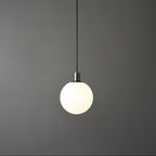 White Glass Pendant Light Globe Shade Brass Finish Modern Kitchen Dining Room Home Decor - Stack & Clear 12