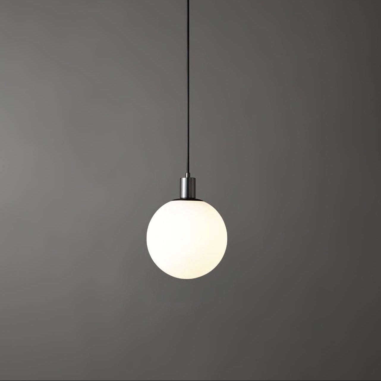White Glass Pendant Light Globe Shade Brass Finish Modern Kitchen Dining Room Home Decor - Stack & Clear 12