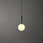 White Glass Pendant Light Globe Shade Brass Finish Modern Kitchen Dining Room Home Decor - Stack & Clear 15