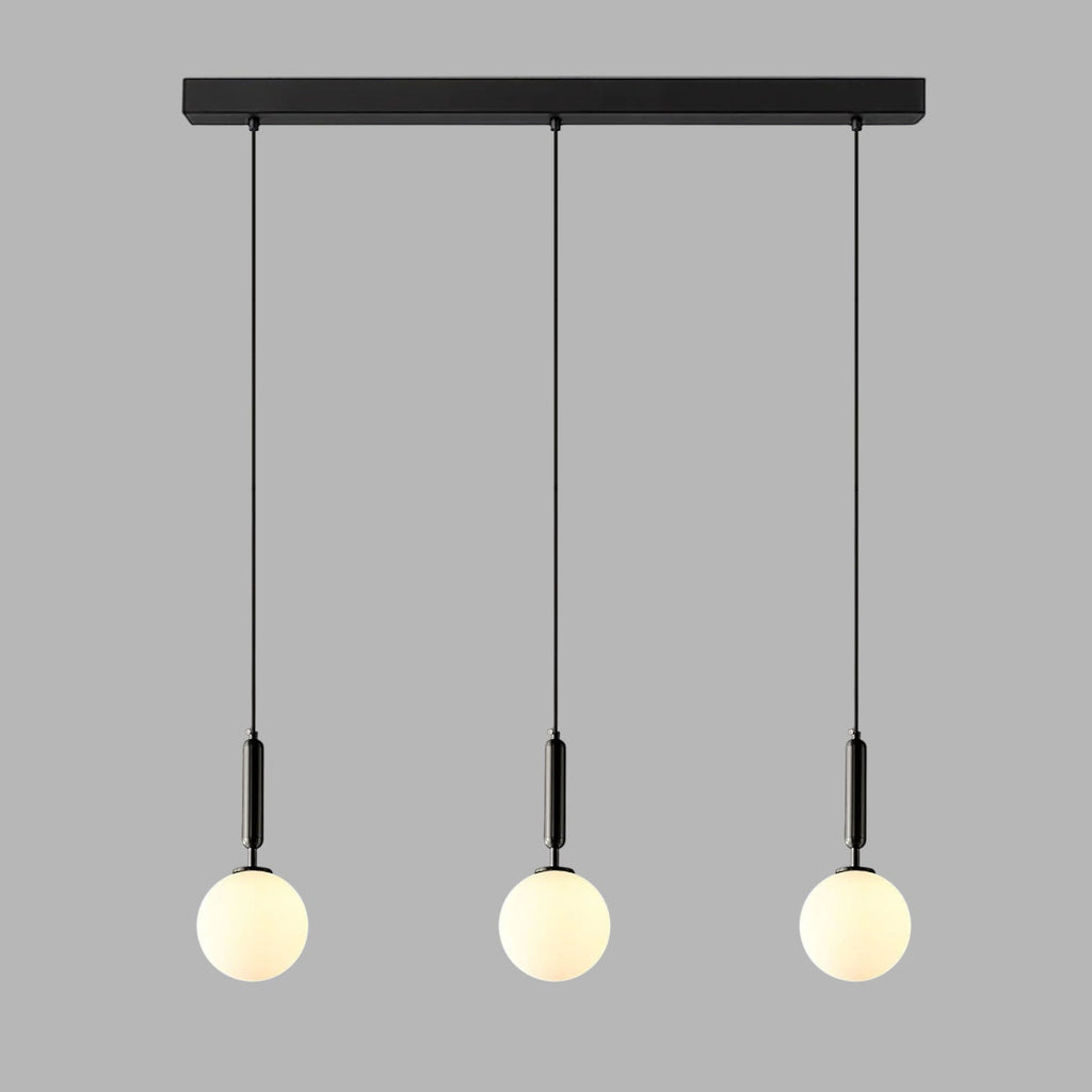 White Glass Pendant Light Globe Shade Brass Finish Modern Kitchen Dining Room Home Decor - Stack & Clear 16