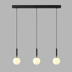White Glass Pendant Light Globe Shade Brass Finish Modern Kitchen Dining Room Home Decor - Stack & Clear 16