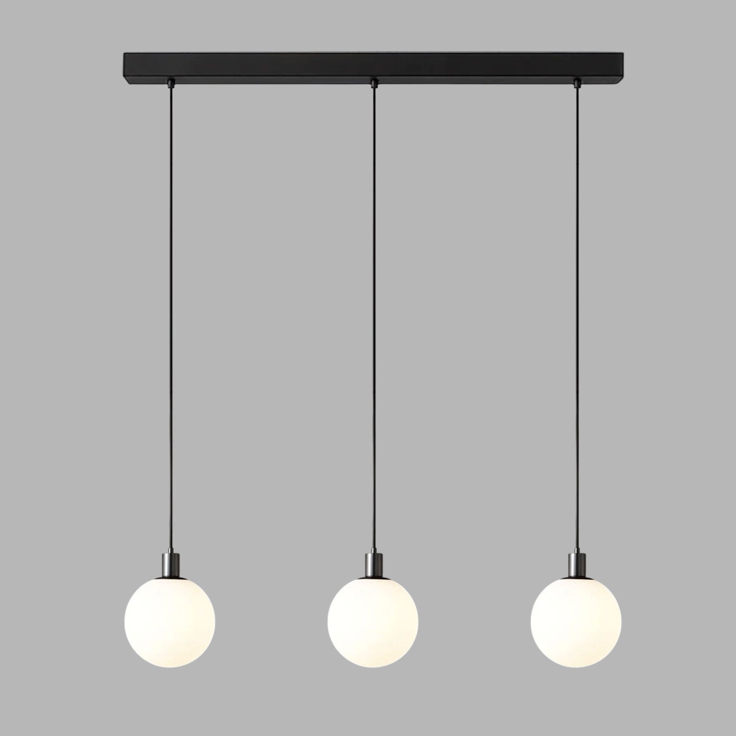White Glass Pendant Light Globe Shade Brass Finish Modern Kitchen Dining Room Home Decor - Stack & Clear 18