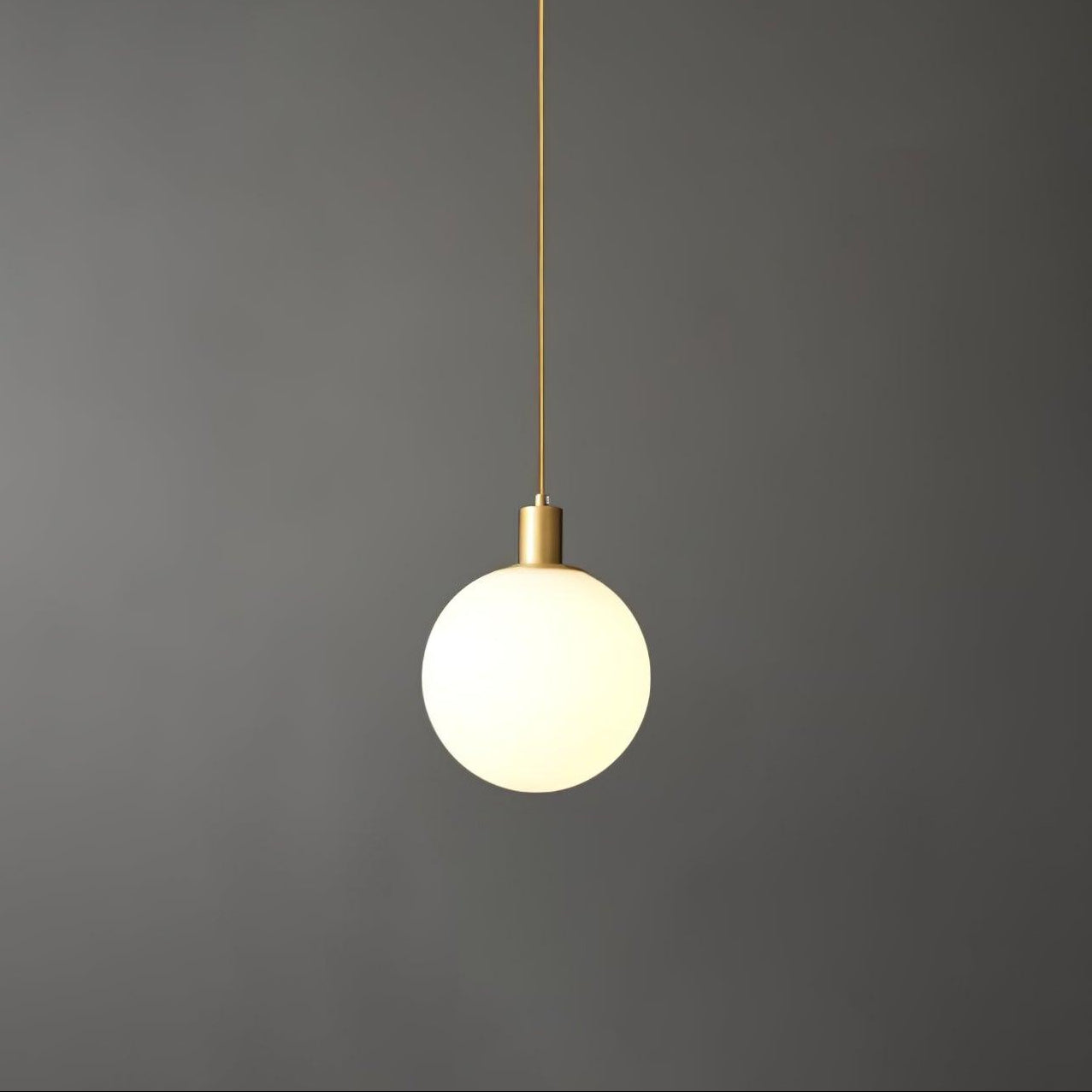 White Glass Pendant Light Globe Shade Brass Finish Modern Kitchen Dining Room Home Decor - Stack & Clear 3
