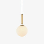 White Glass Pendant Light Globe Shade Brass Finish Modern Kitchen Dining Room Home Decor - Stack & Clear 4