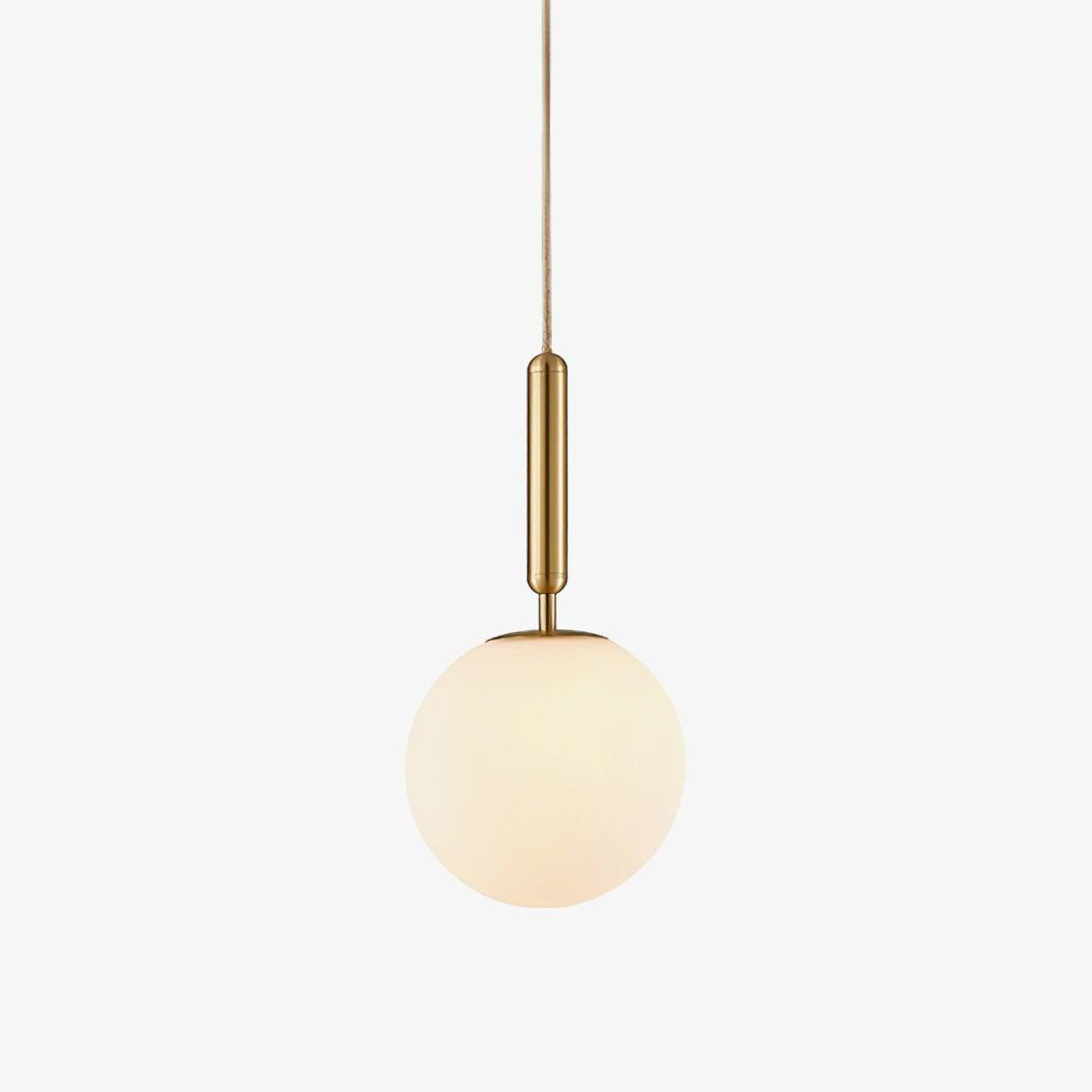 White Glass Pendant Light Globe Shade Brass Finish Modern Kitchen Dining Room Home Decor - Stack & Clear 4