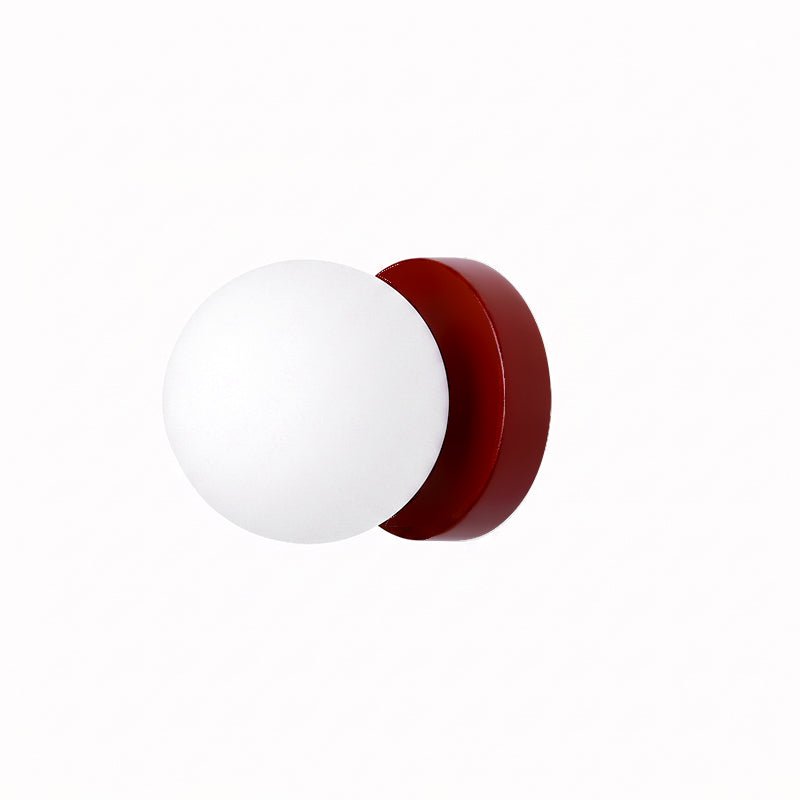 White Globe Wall Sconce Metal Bauhaus Compact Bedroom Living Room Home Decor - Stack & Clear 1