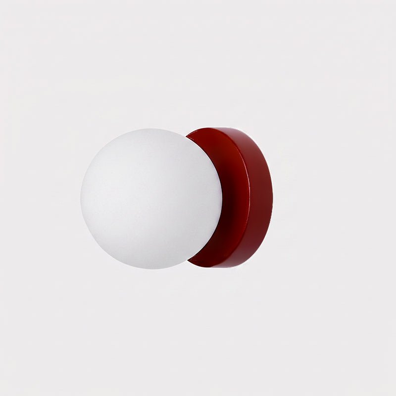 White Globe Wall Sconce Metal Bauhaus Compact Bedroom Living Room Home Decor - Stack & Clear 12