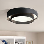 White Metal LED Flush Mount Ceiling Light Concentric Rings Dual Color Temperature Living Room Bedroom Home Decor - Stack & Clear 11