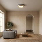 White Metal LED Flush Mount Ceiling Light Concentric Rings Dual Color Temperature Living Room Bedroom Home Decor - Stack & Clear 16