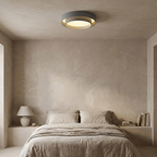 White Metal LED Flush Mount Ceiling Light Concentric Rings Dual Color Temperature Living Room Bedroom Home Decor - Stack & Clear 17