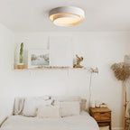 White Metal LED Flush Mount Ceiling Light Concentric Rings Dual Color Temperature Living Room Bedroom Home Decor - Stack & Clear 3