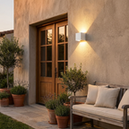 White Metal Outdoor Wall Light Adjustable LED Spotlight IP65 Waterproof Modern Garden Patio Home Decor - Stack & Clear 0