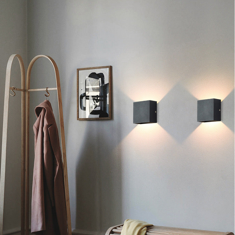 White Metal Outdoor Wall Light Adjustable LED Spotlight IP65 Waterproof Modern Garden Patio Home Decor - Stack & Clear 12