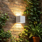 White Metal Outdoor Wall Light Adjustable LED Spotlight IP65 Waterproof Modern Garden Patio Home Decor - Stack & Clear 2