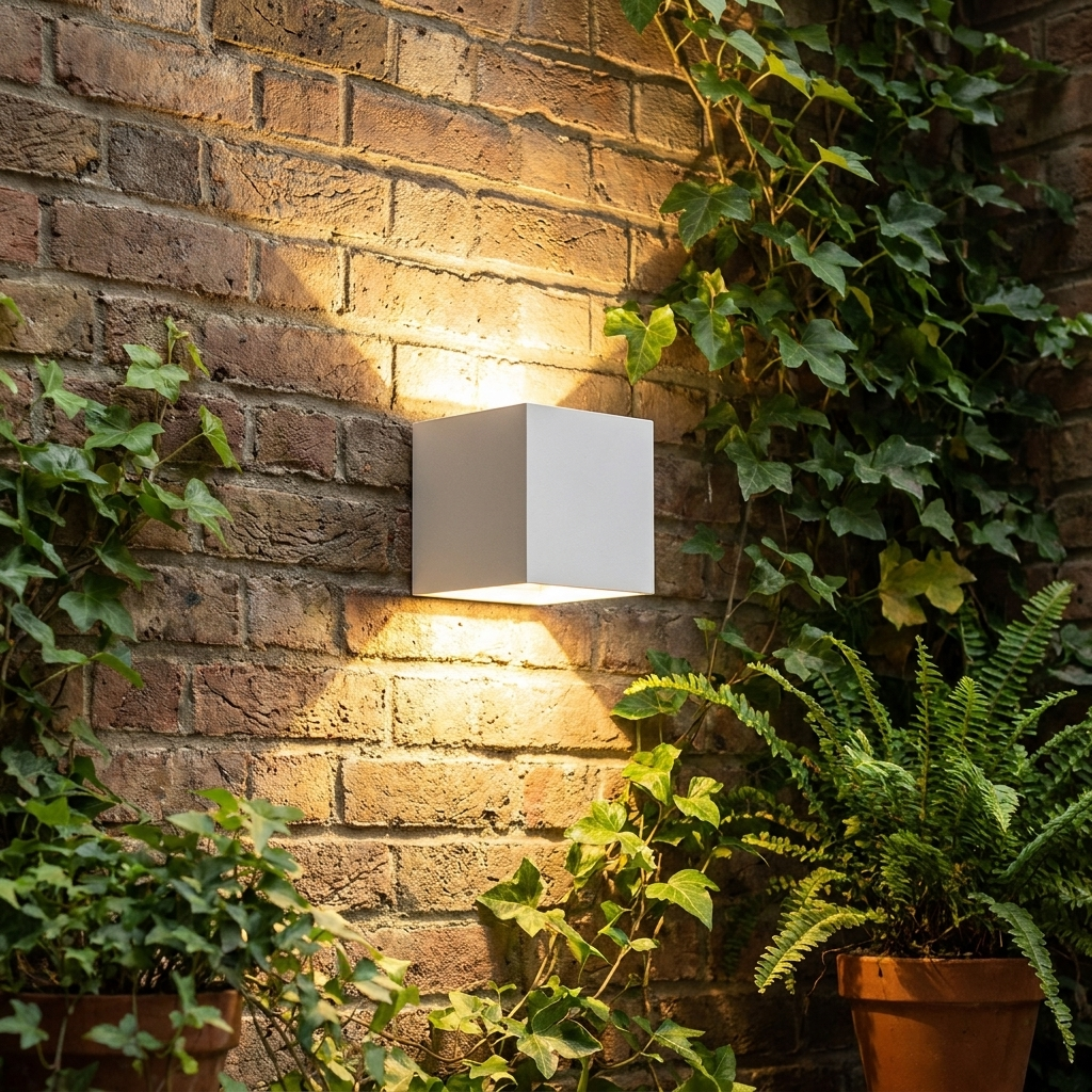 White Metal Outdoor Wall Light Adjustable LED Spotlight IP65 Waterproof Modern Garden Patio Home Decor - Stack & Clear 2