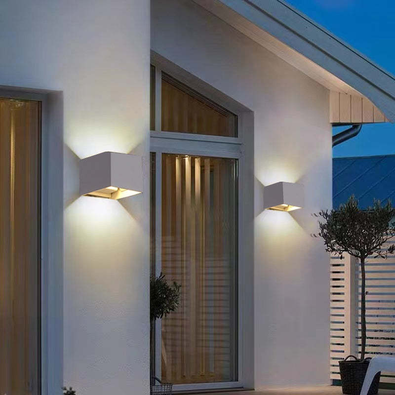 White Metal Outdoor Wall Light Adjustable LED Spotlight IP65 Waterproof Modern Garden Patio Home Decor - Stack & Clear 6