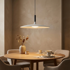 White Metal Pendant Light Saucer Dome Shade Matte Finish Modern Kitchen Dining Room Home Decor - Stack & Clear 1