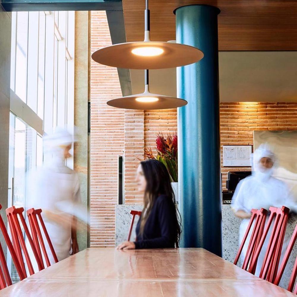 White Metal Pendant Light Saucer Dome Shade Matte Finish Modern Kitchen Dining Room Home Decor - Stack & Clear 11