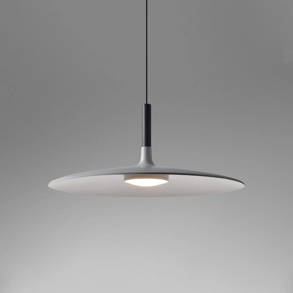 White Metal Pendant Light Saucer Dome Shade Matte Finish Modern Kitchen Dining Room Home Decor - Stack & Clear 14