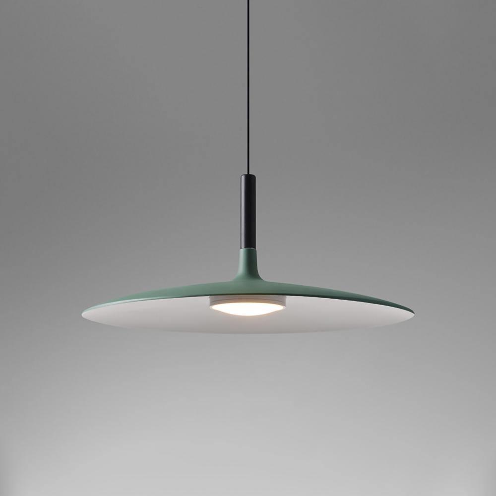 White Metal Pendant Light Saucer Dome Shade Matte Finish Modern Kitchen Dining Room Home Decor - Stack & Clear 15