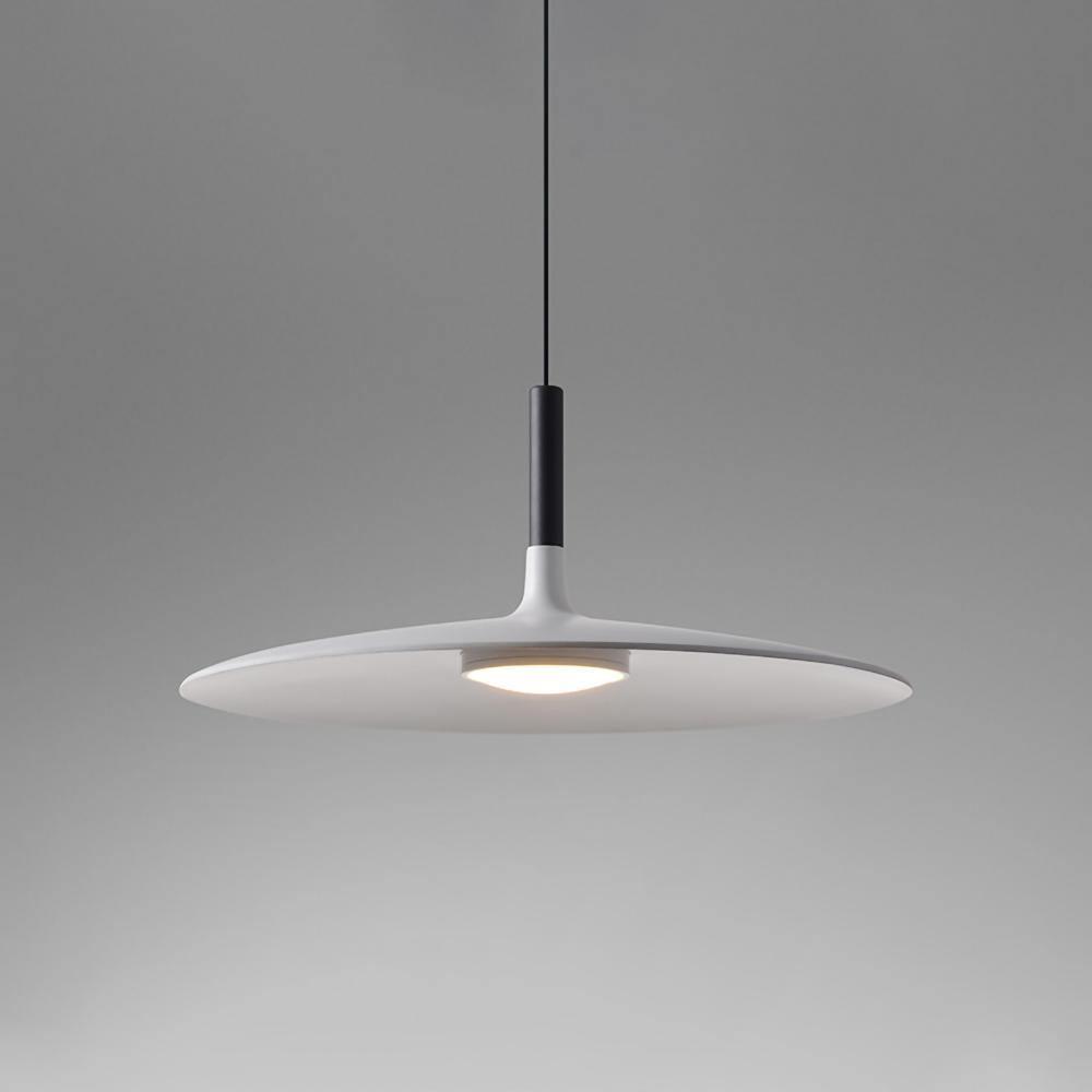 White Metal Pendant Light Saucer Dome Shade Matte Finish Modern Kitchen Dining Room Home Decor - Stack & Clear 3